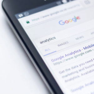 Phone showing Google Analytics