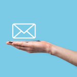 Hand holding email icon