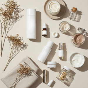 Neutral beauty skincare routine 