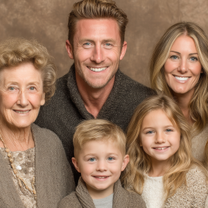 Multigenerational family living portrait