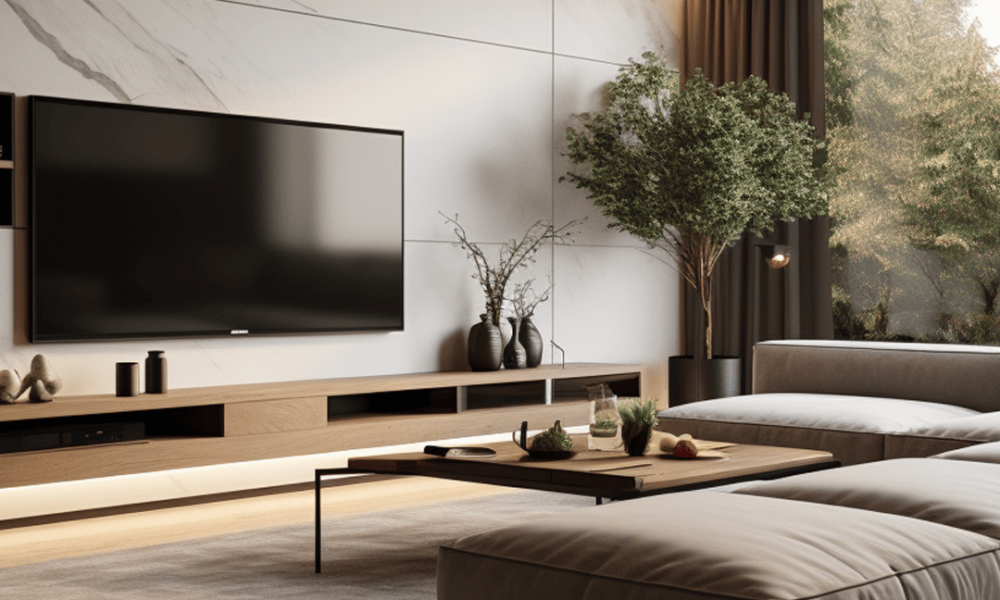 Modern and minimalist interior living room