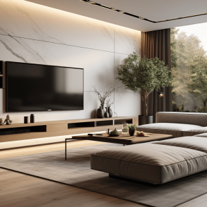 Modern and minimalist interior living room