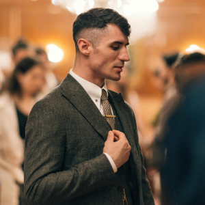 British luxury heritage brand on male model