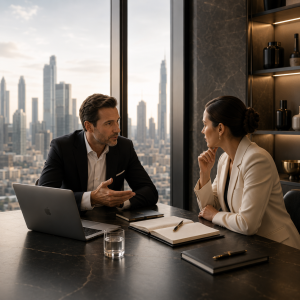 Corporate meeting in office