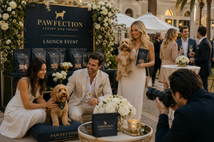 Luxury pet owners with their dogs